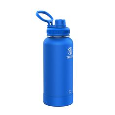 Customized Actives Water Bottle Spout Lid 32 oz Water Bottles from Takeya #color_cobalt Clean Bottle, Insulated Bottle, Custom Branding, Leak Proof, Warm Water, Laser Engraving, Colorful Prints, Water Bottle, Branding