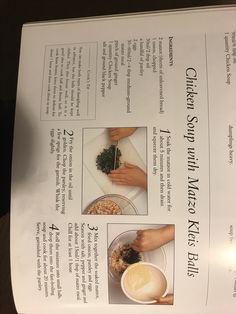 a recipe book with instructions on how to make an oatmeal and other breakfast foods