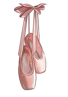 Baby Ballet Shoes Art, Pink Shoes Clipart, Nutcracker Point Shoes, Pointe Shoes Drawing, Ballet Shoes Drawing, Ballerina Hands, Dancer Illustration, Ballet Clipart, Free Printable Clip Art