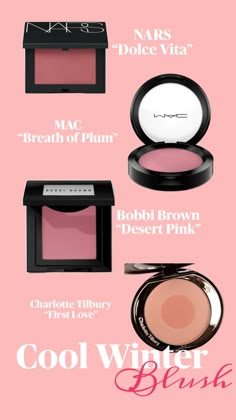 Winter Blush Makeup, True Winter Blush, Berry Blush Makeup, Cool Winter Makeup Looks, Cool Tone Blush, Charlotte Tilbury Cheek To Chic, True Winter Makeup, Bobbi Brown Blush