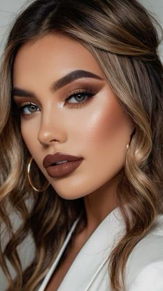 #makeup #makeupoftheday #eyes #eyeshadow #eyelashes #eyebrows #makeover #browneyemakeup #shimmer Nighttime Makeup, Shower Makeup, Glam Wedding Makeup, Date Night Makeup, Graduation Makeup, Quince Ideas, Glam Makeup Look, Glamorous Makeup, Natural Glam