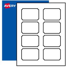 avery labels with four different sizes and shapes on the front, two are blank for each individual