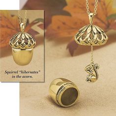 Squirrel-in-Acorn Pendant & Affordable Fashion Jewelry - Shop Now Acorn Pendant, Diy Schmuck, Nature Jewelry, Cute Jewelry, Jewelry Inspiration, Jewelry Shop, Jewelry Pieces, Beautiful Jewelry, Jewelry Box