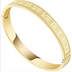 Unisex Roman Numeral Bangle Bracelet Roman Numeral Bracelet, Bracelets With Meaning, Inspirational Bracelets, Unisex Gift, Gold Bracelet For Women, Gold Bracelets, Roman Numeral, Unisex Gifts, Bracelets For Women