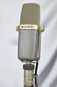 an old microphone with the word sony on it