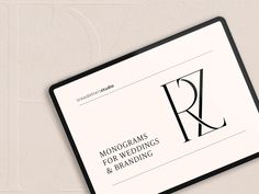 the monograms for wedding and branding are displayed on a white background with black border