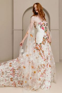 10 FAVE RUE DE SEINE GOWNS - CELEBRATING HUMANS IN LOVE. Free Spirited Wedding Dress, Embroidered Floral Wedding Dress, Free Spirited Wedding, Wedding Dress Colorful, Wedding Dress With Detachable Sleeves, Rue De Seine Wedding Dress, Wedding Dresses Sweetheart Neckline, Wedding Dress Collection, Streets Of Paris