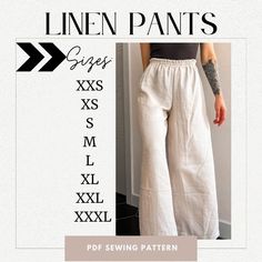 High-Waisted Wide-Leg Pants Sewing Pattern - PDF - XXS-XXL Elevate your wardrobe with our High-Waisted Wide-Leg Pants Sewing Pattern! Create stylish and comfortable pants with a flattering high waist and flowing wide legs. Whether you're a beginner or an experienced sewist, our comprehensive PDF pattern and instruction handbook make it easy to craft your own fashion statement. 🌟 What's Included: PDF Pattern File: XXS-XXL sizing for a perfect fit. Detailed Instruction Handbook: Step-by-step, beg Pants For Big Stomachs Sew, High Waist Pattern Pants, Free Elastic Waist Pants Sewing Pattern, Trouser Pants Pattern Free, Pattern For Linen Pants, Wide Leg Pants Pattern Drafting, Patterns For Linen Pants, Womens Pants Pattern Free, Wide Leg High Waist Pants Pattern