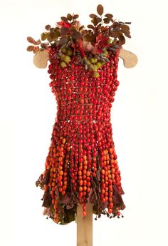 Creative Dresses, False Indigo, Mannequin Decor, Crab Apples, Art Dresses, Unusual Clothes, Womens Costumes, Linen Thread, Dress Art