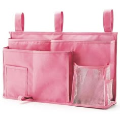 the pink bag has three pockets and two draws