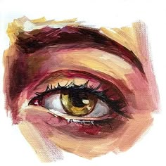 a painting of an eye with long eyelashes