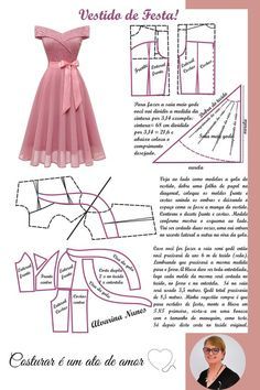 Veja o passo a passo de como fazer um vestido de festa. Fancy Dress Patterns, Bustier Pattern, Clothing Pattern Design, Sewing Wedding Dress, Mini Homecoming Dresses, Sewing Clothes Women, Fashion Design Patterns, Blouse Drafting Patterns