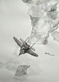 Army Art Drawing, Army Painting Art, Jets Drawing, Aviation Drawing, Army Sketch, Water Colour Sketch