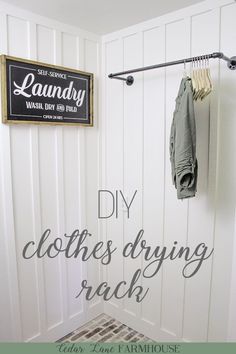 the laundry room is clean and ready to be used as a dryer or drying rack