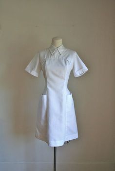 Nurse Oc, Vintage Nurse Uniform, Nurse Attire, Mod Cut, Nurse Dress, Nurse Uniforms