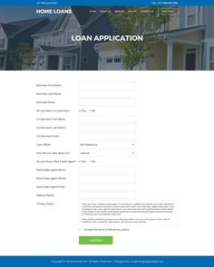 the home loan application is displayed in this screenshot