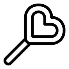 a magnifying glass with a heart on it's side, in black and white