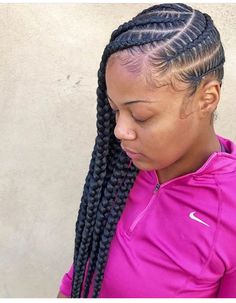 Braids For Kids Black, Jumbo Lemonade Braids, Lemonade Braids For Kids, African Hair Braiding, Braids With Shaved Sides, Lemonade Braids, Protective Hair, Pelo Afro