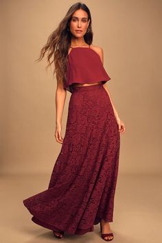 Dresses for Women | Best Women's Dresses Online Pretty Midi Dresses, White Lace Skater Dress, Chiffon Crop Top, Maxi Lace Skirt, Crochet Lace Dress, Red Dress Maxi, Wine Color, Lace Maxi, Dress Maxi