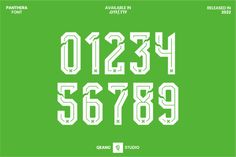 the font and numbers used in this type are all white, but it is green