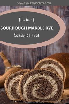 the best sourdough marble rye sandwich loaf is sliced and ready to be eaten