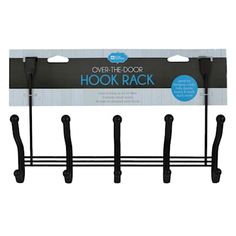 the over - the - door hook rack is shown with three hooks on each side