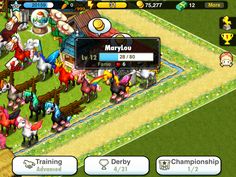 an animal farm is shown in this screenshot from the game, which features horses and other