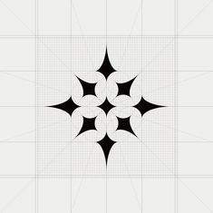 a black and white geometric design on a gray background