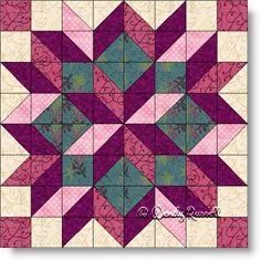 a pink and green patchwork quilt design