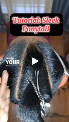 Sleek Low Ponytail Weave, Vpart Low Ponytail, Black Hair Ponytail With Bangs, 3 Part Sleek Ponytail, Shaved Sides Ponytail Weave, Diy Sleek Ponytail Weave, How To Do Weave Ponytail, Simple Weave Ponytail Hairstyles, Triangle Part Ponytails