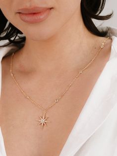 Materials18k Gold Plated, Brass, Cubic Zirconia Length 21.5" with a 5" extender Closure Clasp Starburst Pendant, Pearl Cuff, Back Necklace, Trendy Fashion Jewelry, Modern Shoes, Shirts For Leggings, Shoes For Leggings, Embellished Denim, Boston Proper