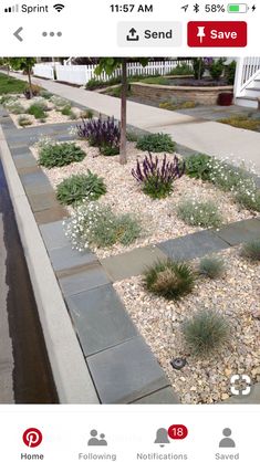 an image of a garden with rocks and plants in it on instagram for social media