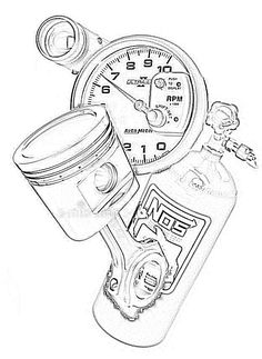 a drawing of a gas can and gauge