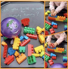 there is a child playing with toys on the table