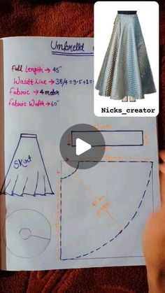 Skirt Stitching Pattern, Umbrella Skirt And Top, Lengha Pattern, Umbrella Skirt Pattern, How To Sew A Skirt, Skirt Design Pattern, Sewing Skirts Patterns, Churidar Pattern, Skirt Stitching