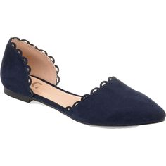 Manufacturer: Journee Collection Suggested Price: $59.00 Style Type: Pointed Toe Flats Collection: Journee Collection Material: Man Made Country of Origin: China Specialty: Scalloped Gender: Womens Fabric Type: Man Made Size Origin: US Sku: P2590243 Navy Blue Flats, Navy Sandals, Navy Flats, Blue Flats, Only Shoes, Pointed Toe Flats, Sole Shoes, Journee Collection, Navy Women