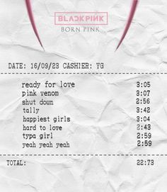 Blackpink Born Pink, Kpop Diy, Scrapbook Printing, Ready For Love, Lyric Prints, Born Pink, Hard To Love