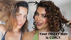 Fine Frizzy Hair, Wavy Bob Long, Haircuts For Frizzy Hair, Frizzy Curly Hair, Hair Frizz, Waves Curls, Wavy Curly Hair, Hair Starting