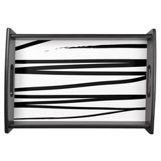 a black and white tray with lines on it