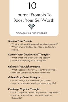 Powerful journaling prompts to skyrocket your self-worth. Write your way to a happier, more fulfilled you! #SelfImprovement #SelfAwareness #SelfEsteemJournalPrompts #SelfAwarenessJournalPrompts #SelfDiscoveryJournalPrompts SelfDevelopmentWorksheets What Is Self Worth, Self Mastery, Healing Journaling, Elevate Your Life, Journaling Prompts, Baddie Tips, Journal Writing Prompts, Self Awareness