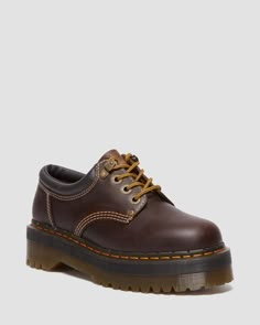 Shop 8053 Arc Crazy Horse Leather Platform Casual Shoes at Dr. Martens. Free delivery on orders over $50 8053 Quad, Docs Shoes, Dr Martens 8053, Doc Martens Shoes, Combat Boot, Goodyear Welt, Crazy Horse, Dream Shoes, Boots For Sale