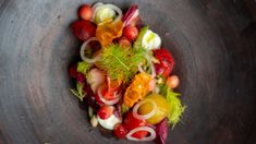 a bowl filled with lots of different types of food