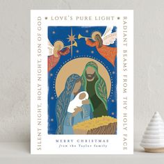 Pure Light Holiday Cards by Alethea and Ruth | Minted Holy Night, Son Of God, Silent Night, Christmas Card, Holiday Cards, Beams, Merry Christmas, Pure Products