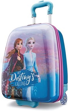 an image of a suitcase with frozen princesses on the front and back side,