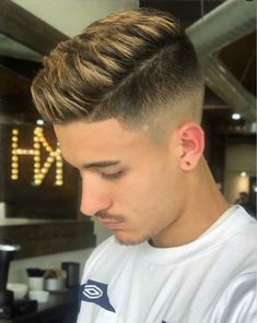 Men Short Hair Highlights, Blond Tips On Black Hair Men, Highlights On Mens Hair, Mens Highlights Short Hair, Light Brown Hair With Highlights Men, Men Blonde Highlights Short Hair, Boys Highlights Hair, Boy Highlights Hair