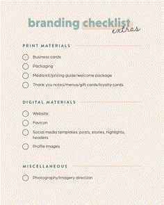 the branding checklist for print materials