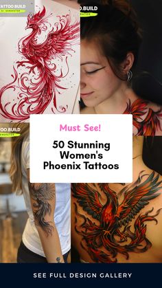 Discover 50 unique designs of stunning women’s phoenix tattoos featuring arm and back styles. Perfect for expressing strength and rebirth with creative elements captured in 4 beautifully illustrated images.