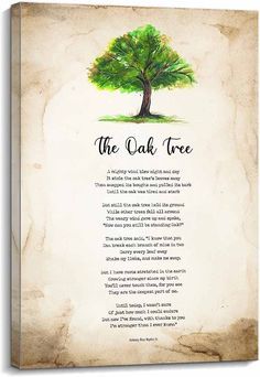 the oak tree poem on parchment paper