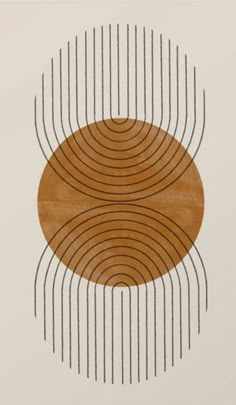 an image of a brown circle with lines on the side and one line in the middle