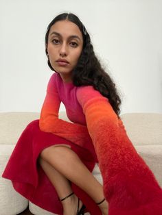 Gradient knit dress from SÆMDI Spain Outfit, Knit Dress, Spain, Long Sleeves, Knitting, Long Sleeve, How To Wear